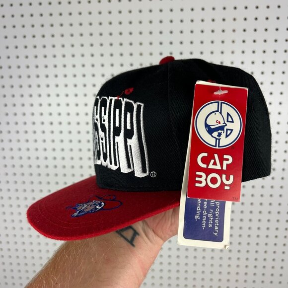 Ole Miss Rebels Snapback Hat NWT Vintage 90s Colonel Reb Korea Cap Boy BLOCK - Picture 3 of 7